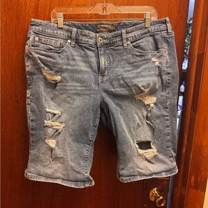 Torrid Ripped Gray Jean Shorts